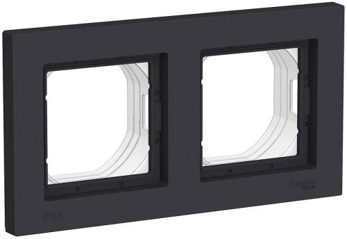 Рамка универсальная Systeme Electric AtlasDesign Aqua 2-м. IP44 карбон картинка